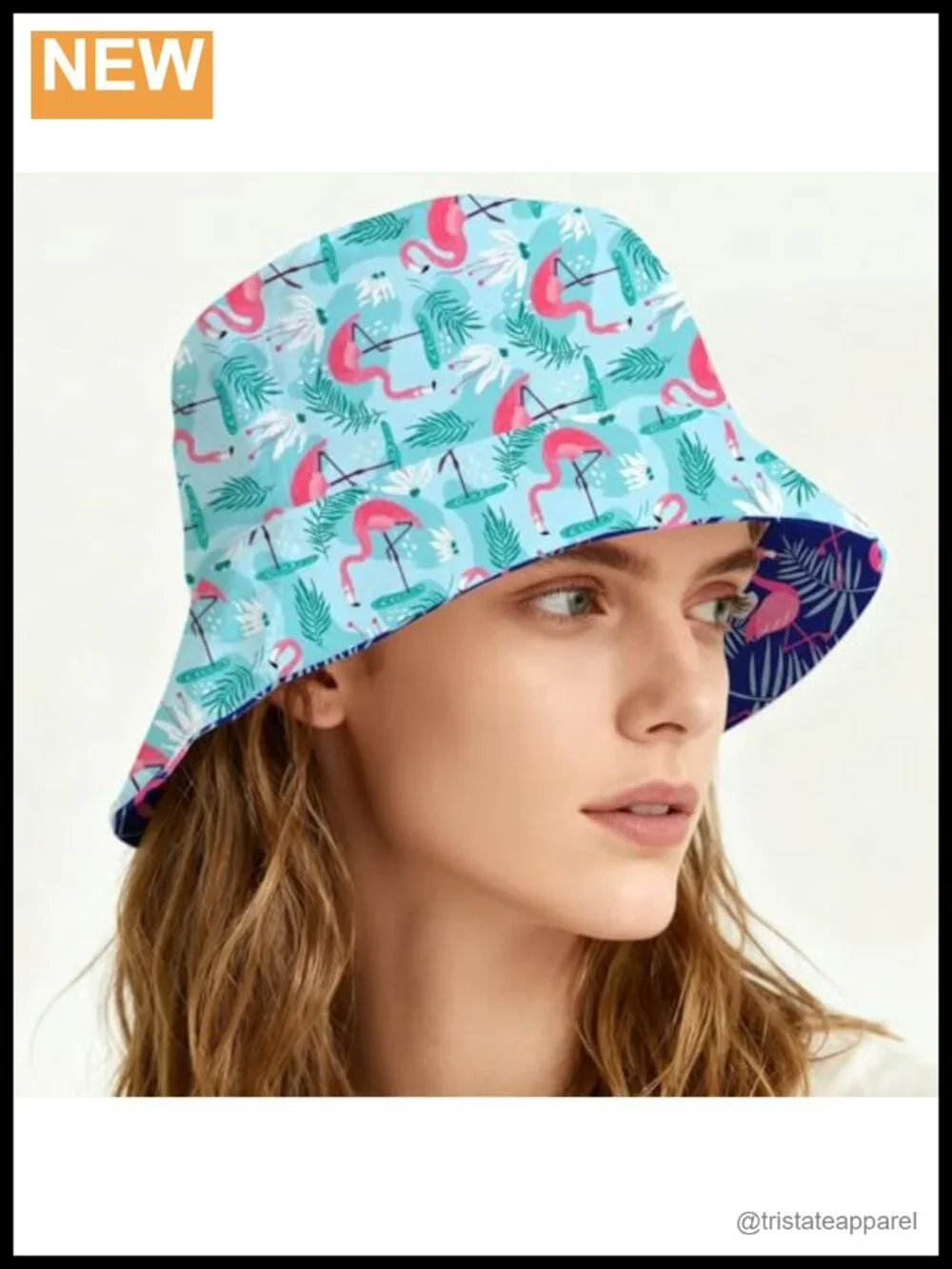 Reversible Flamingo Bucket Hat for Women Men Sun Protection Packable